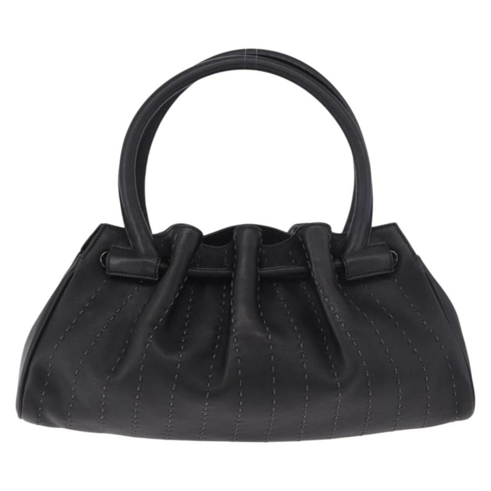 Salvatore Ferragamo Vara Handbag Black Smooth